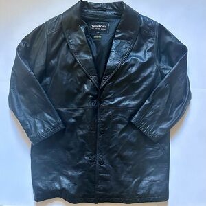 WILSONS LEATHER BLACK OVERSIZE JACKET W BUTTONS AND POCKETS | SIZE LARGE